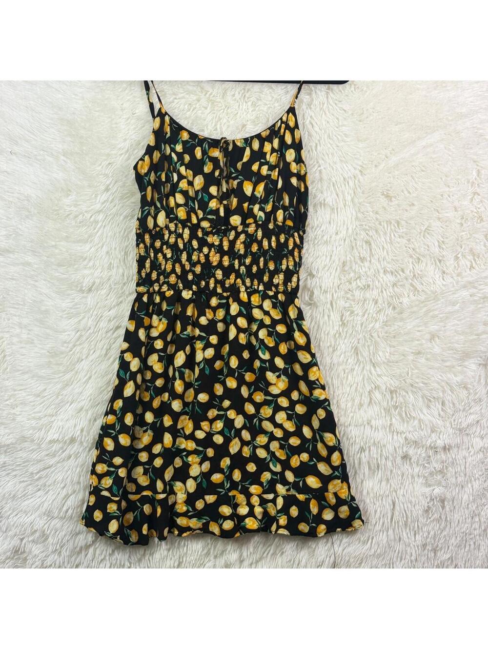 🍋 Liberty Love Lemon Print Mini Dress – Size Large 🍋